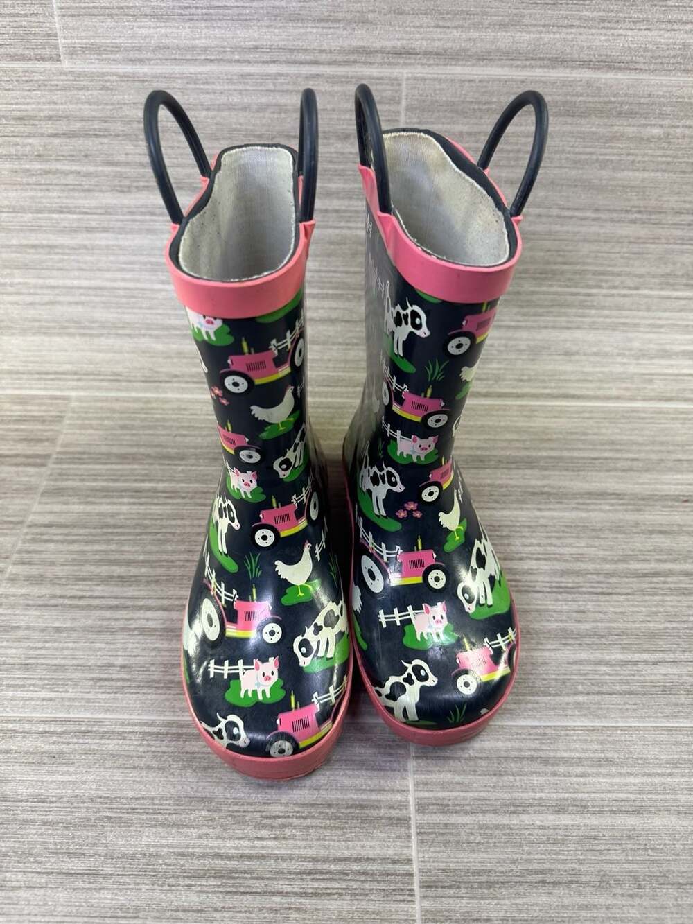 Western Chief Farm Fun Rain Boots Size 11/12 Kids Farm Print